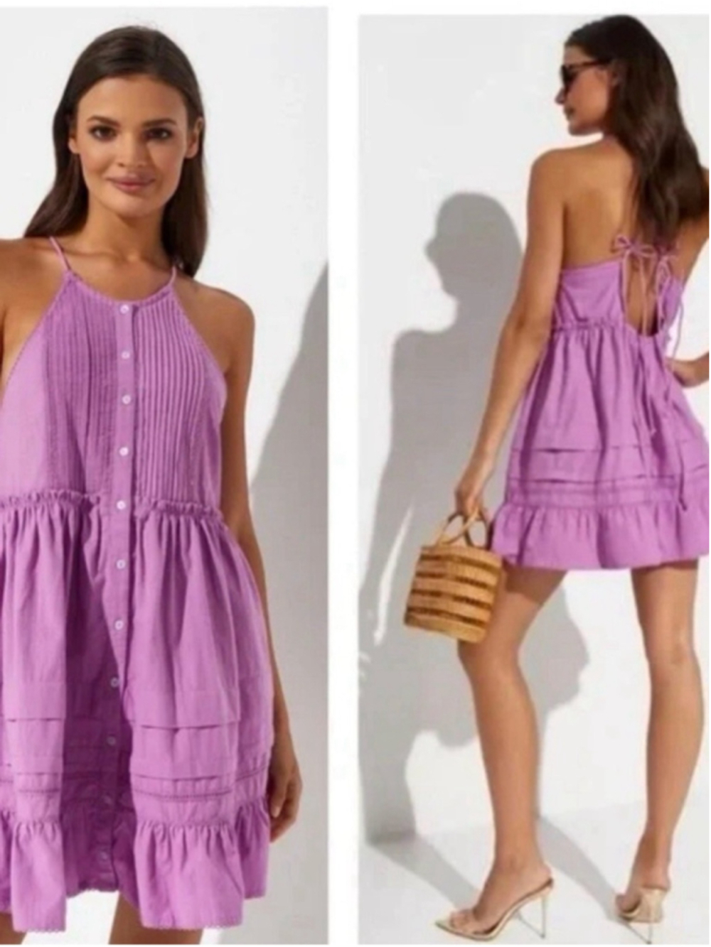 Free People Desert Days Mini Dress in the color Dramatic Orchid. 16